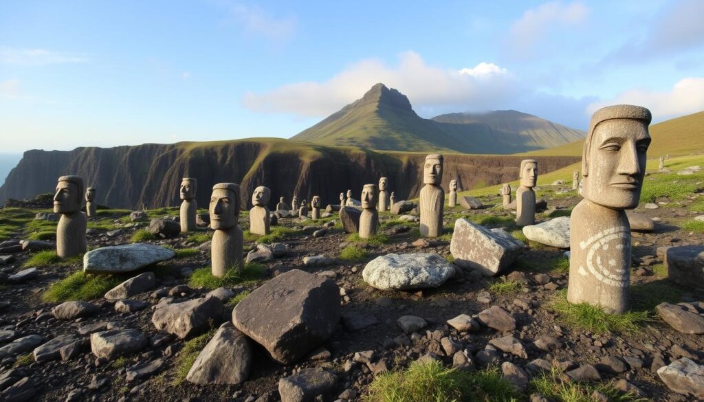 stone sculptures on pico island