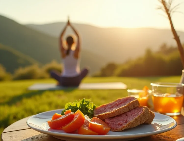 Outdoor yoga session at a Portuguese wellness retreat