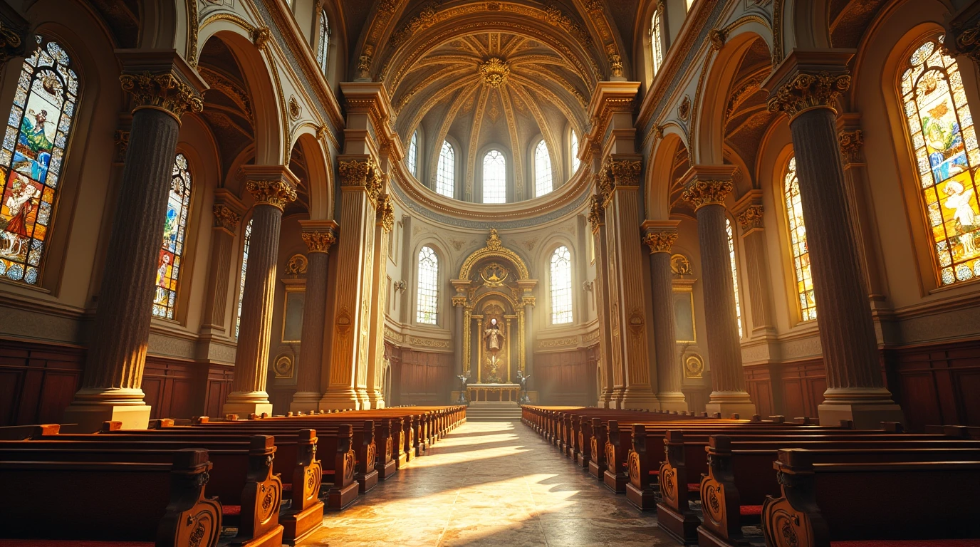 Opulent Baroque church interior in Portugal, showcasing gold-leaf details and intricate carvings. Most Expensive Church In Portugal