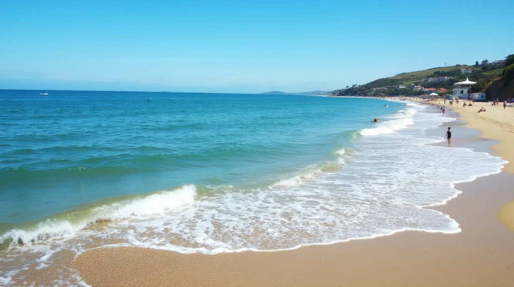 A beautiful beach in Caminha, Portugal, with clear blue water