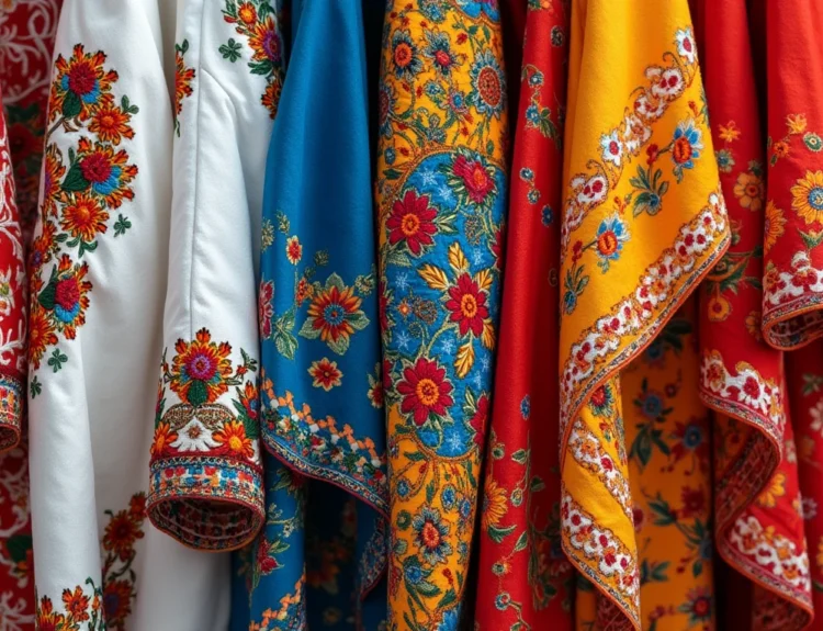 Collage of diverse Portugal Traditional Clothing from different regions